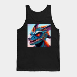 Ferocious Blue Dragon with Red Eyes Tank Top